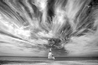 caseville clouds with sailboat bw.jpg
