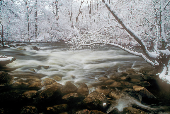 Huron River winter scene